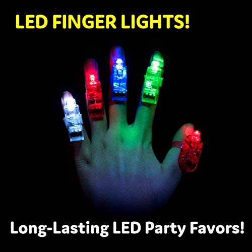 PartySticks Light Up Rings LED Finger Lights - 40pk Flashing Glow Rings, Wearable Party Favors and Party Supplies for Kids and Adults