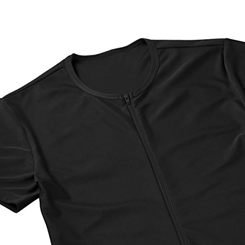 iiniim Herren Body Zip Einteiler Herrenbody Männerbody Elastisches Overall Fitness Sportbody Unterhemd Unterwäsche M-XXL A Schwarz XL