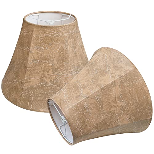 Tootoo Star SX-0213SS Lamp Shades Set Of 2,Tootoo Star Imitation Sheepskin Lampshade 6 Inch Top X 12 Inch Bottom X 8.5 Inch High,Floor Lamp And Table Lamp Shade Spider Fitter thumb #4