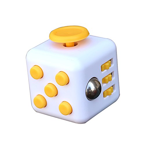 Awesome4U Yellow Fidget Cube Toy for Stress and Anxiety Management, Unisex, Age 6+