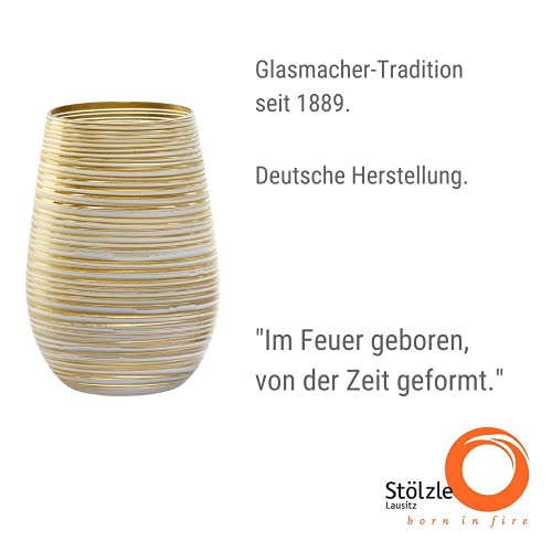 Stölzle Lausitz Twister Glazen 465 ml wit-goud I 6-delige set I glazen set vaatwasmachinebestendig I hoge schokbestendigheid I universele glazen als waterglazen, sapglazen, longdrinkglazen - Image 3