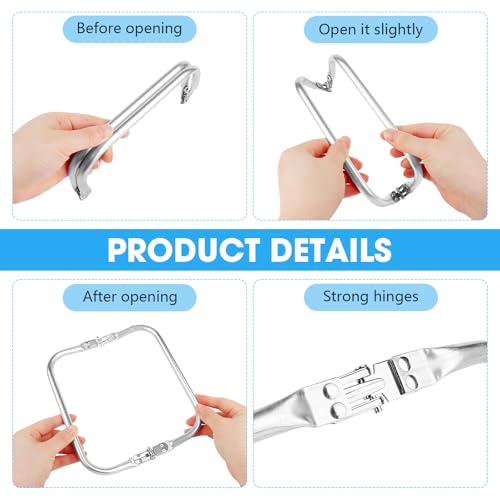 TNOMSNO 4 Stück Taschenrahmen Verschluesse, Aluminium Geldbeutel Rahmen, 2 Größen Aluminium Handtaschenrahmengriffe, Kupplungs Rahmen für DIY Handtasche Geldbörse Reparatur Nähtasche