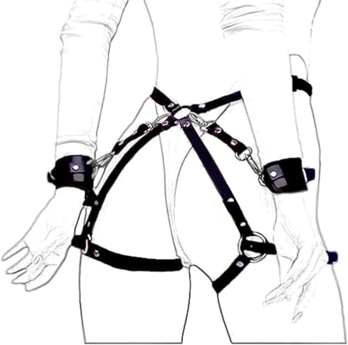 AJOHBM Perte-jarretelles réglable Mécanisme punk pour Ensemble PU femmes Ŝèx-Shôp-D19Y12Z