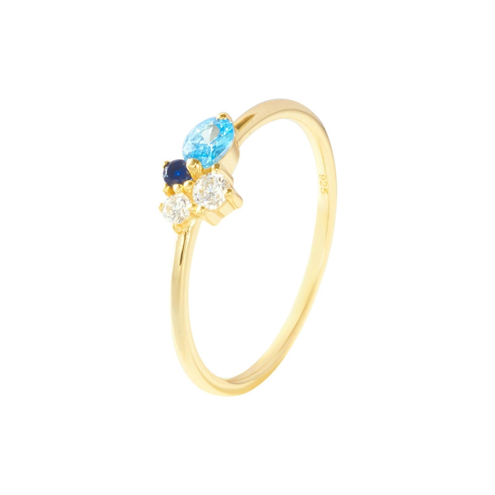 Verlobungs Ringe Gold Topas, Damenring Gelbgold Elegant Eheringe mit Topas Echt Gold Trauring für Damen