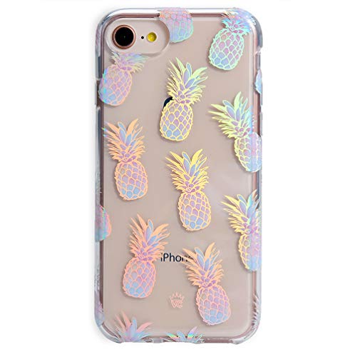 Velvet Caviar Compatible with iPhone SE 2020 Case, iPhone 8 Case, iPhone 7 Case Pineapple for Women & Girls - Cute Clear Protective Phone Cover (Holographic Pineapples)