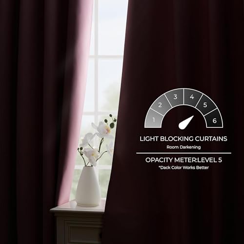 Image of Galaxy Home Decor Premium 100% True Blackout Eyelet Curtain for Window 5 Feet| Thermal Insulated Modern Plain Curtain for Living Room & Bedroom|Pack of 1, Baby Pink