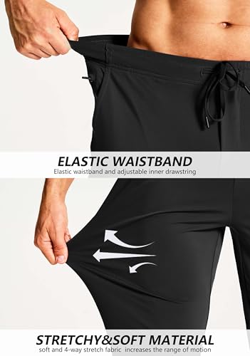 Men's Athletic Joggers with Zipper Pockets Stretch Track Pants Workout Running Gym Golf Sweatpants for Men3
