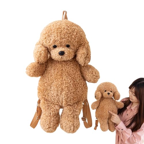 Genérico Bolso Bandolera De Peluche - Mochila Infantil De Peluche Para Niñas - Bolso Perro Realista para Niñas, Mujeres y Escolar, Viajes al Aire Libre y Aventuras