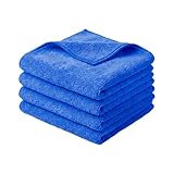 APP MF Cloth – Panni in Microfibra ad Alta Assorbenza per Auto 40×40 cm, 380 g/m² | Ideali per Rimuovere Cera e Polish | Pulizia Senza Aloni e Senza Graffi | Confezione da 3 Panni Blu