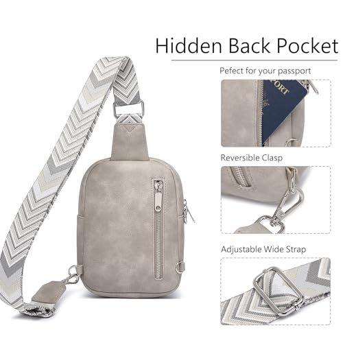 DIOMO Anti Theft Crossbody Bags for Women with Zipper Lock, RFID Small Sling Bag, Vegan Leather Safe Mini Travel Purse (Small-Gray)4