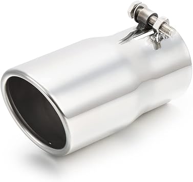 LCGP 2.5 Inch Inlet Exhaust Tip,2.5" x 3" x 6" Polished Exhaust Tailpipe Tip for Truck With Bolt On Design