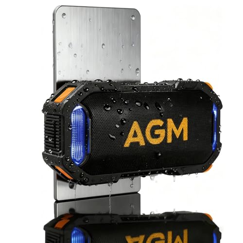 AGM Magnetic Portable Speaker Bluetooth 5.4, Stereo Sound, Punchy Bass, TWS Pairing, USB-C, IPX7 Waterproof, Ambient Light for Outdoors Party Holiday Golf Gifts
