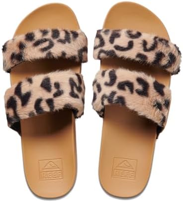 Reef Women's Cushion Vista Cozy Slide Sandal, Leopard, 8 | Image 1