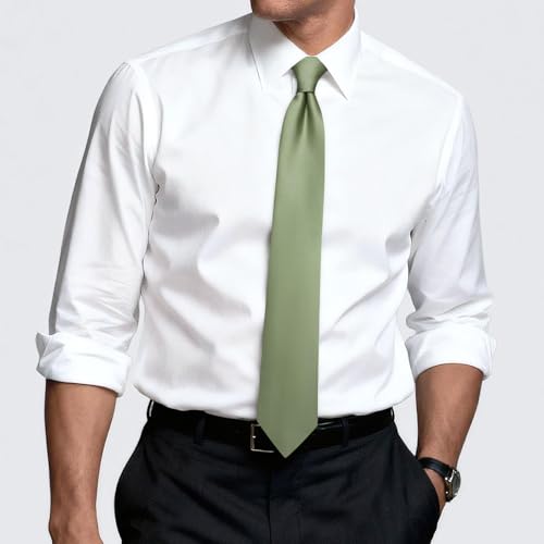 Image of Hi-Tie Men's Extra Long Solid Satin Tie Set 63 Inch /70 Inch Formal Necktie