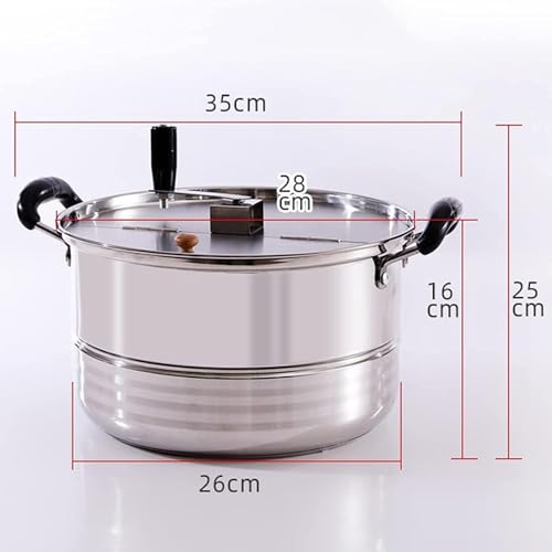 Máquina comercial de palomitas de maíz de acero inoxidable, olla de gas antiadherente para palomitas de maíz fáciles de reventar a mano