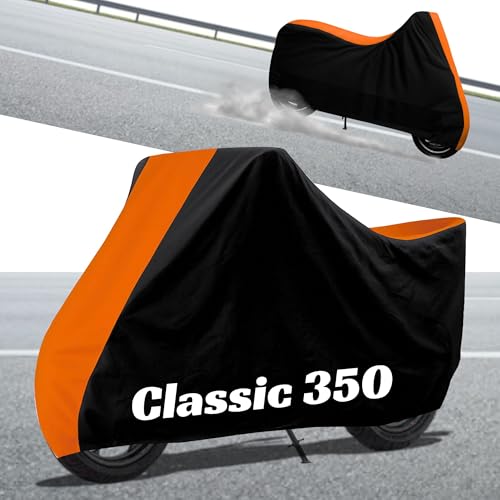 Stylish Water Resistant Bike Body Cover Compatible with Classic 350 & All Models | UV Protection, Dustproof, Heat Resistant, Two Wheeler | Latest New All Weather Protection, Dust & Rain