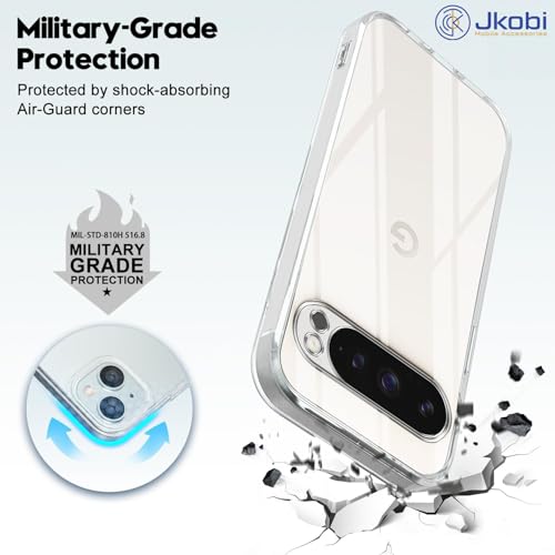 Image of Jkobi Back Cover for Google Pixel 9 Pro (Silicone Clear Shockproof Case with Camera Protection | Soft and Flexible | Transparent)