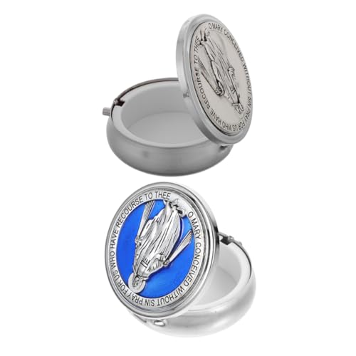 Hemoton 2pcs Elegant Metal Jewelry Chest with Mirror for Spiritual Milestones Trinket Organizer for First Communion Religious Keepsakes