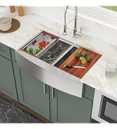 Logmey 36 Inch Double Bowl Farmhouse Kitchen Sink 36x20x9 Inch 60