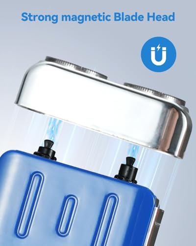 Image of Mini Electric Shaver for Men - USB C Fast Charge Portable Small Shavers with LED Display - IPX7 Waterproof Wet and Dry Travel Electric Razor Dual Head Pocket Shaver for Beard Face