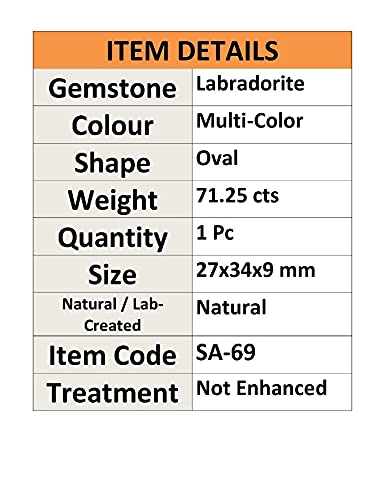 Cabochon en labradorite naturelle Sa69, une pierre fine d'exception - 3