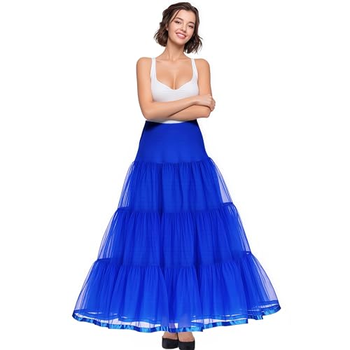Image of Women's Floor Length Wedding Petticoat Long Underskirt for Formal Dress S-3XL