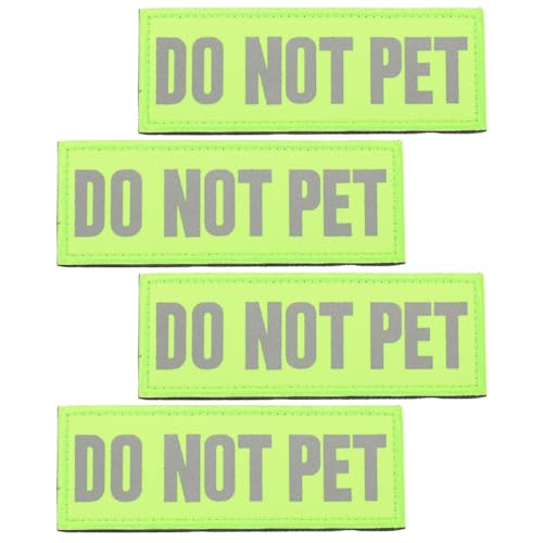 COLLBATH 4個 サービス犬 反射する アクセサリー ために 大型犬用の犬用ハーネス パッド 粘着ドッグタグ 反射介助犬パッチ スティッキースト ドッグパッチ ナイロン Green