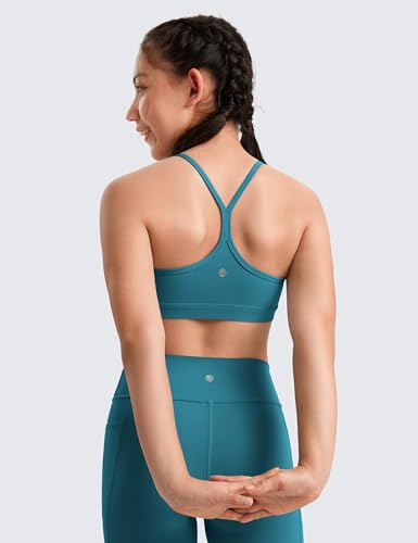 Image of CRZ YOGA Girls Butterluxe Y Back Sports Bra | Light Support, Removable Pads, Yoga, Athletic, Extremely Soft, Scoop Neck, Spaghetti Straps, for Teen