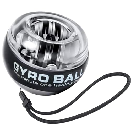 dailyEase Zinc Self-Starting Gyro Ball – Wrist & Forearm Exerciser for Strength Training, Hand Grip & Muscle Recovery – Fitness Wrist Ball for Arm, Finger, and Wrist Workout – Silver