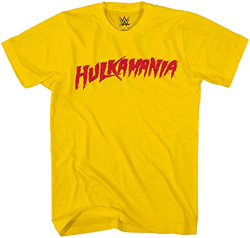 WWE Superstar Hulk Hogan Shirt - Hulkamania Hollywood Hogan - World Wrestling Champion T-Shirt (Yellow, X-Large)