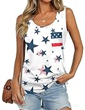 For G and PL Lady 4th of July Fourth of July Patriotic Red White Blue Shirt American Flag America Independence Day Bikini White M
