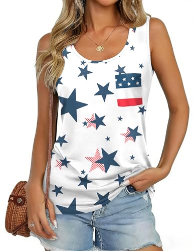 For G and PL Lady 4th of July Fourth of July Patriotic Red White Blue Shirt American Flag America Independence Day Bikini White M