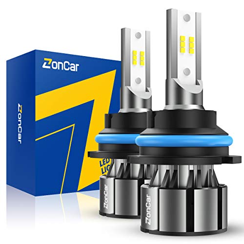 ZonCar 9007 HB5 LED Bulbs, 15000LM 100% Clearly Night Driving Vision 6500K Bright LED Conversion Kit with Fan, Pack of 2