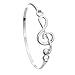 PammyJ Silvertone Music Theme Treble Clef Bangle Bracelet