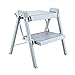 WANGYZ Leiter-Hocker, 2 Stufen, zusammenklappbar, Aluminium, strapazierfähig, tragbar, Rutschfest, kompakt, 150 kg Kapazität für Home Office Multifunktions-Hocker