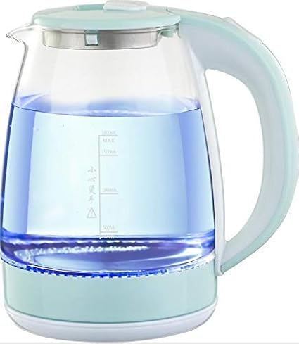 Inllex Electric Kettle 2 L Glass Electric Tea Kettle (BPA Free) Teapot, Portable Electric Hot Water Kettle 2000W Fast Boiling Glass Water Boiler & Tea Heater Temperature Control Blue LED Light, Blue