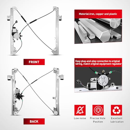 Image of Nilight Front Driver Side Power Window Regulator /Motor Compatible with 2001 2002 2003 2004 2005 2006 Chevrolet Avalanche Silverado Suburban Tahoe GMC Sierra Yukon XL 1500 2500 3500 741-644