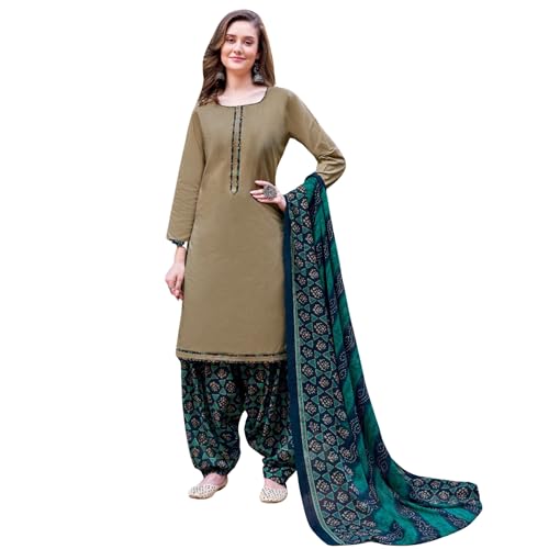 Robe patiala en rayonne pure ensemble imprimé avec dupatta fluide et respirant