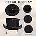 RiderVibe Black Top Hat Fashion Gentleman Hat, Leather Deadman Top Man Cowboy Hats (XL, Black)