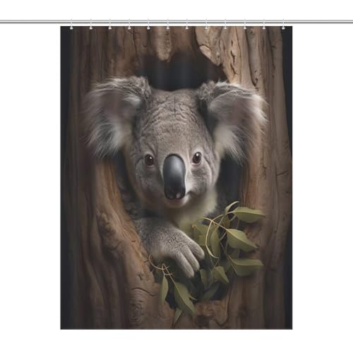 Rideau de douche koala polyester imperméable et lavable pour salle de bain - 7
