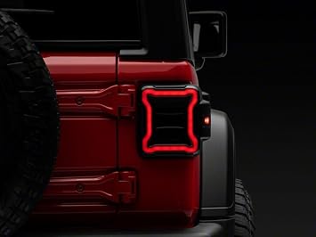 Raxiom LED Tail Lights; Black Housing; Smoked Lens Compatible For 18-26 Jeep Wrangler JL w/Factory Halogen Tail Lights & w/o Blind Spot Detection