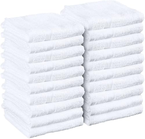 White Spa Towels for Facials - Salon Towels/Hand Towels Bulk/Facial Towels for Estheticians Soft/Toallas para Salon De Belleza / 16 x 27 Inches/Pack of 12