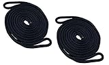 Starr Lines Double Braided Polypropylene Fender Lines (3/8-Inch X 6-Feet, 2 Each) (Black)