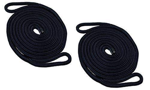 Starr Lines Double Braided Polypropylene Fender Lines (3/8-Inch X 6-Feet, 2 Each) (Black)