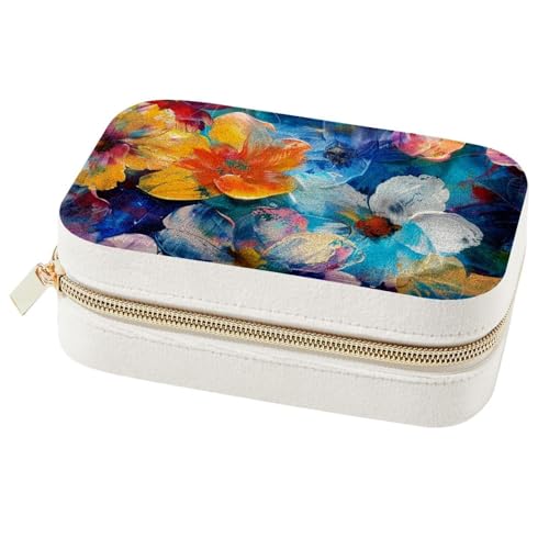 Boîte à bijoux florale peinte à la main en bois éco-responsable