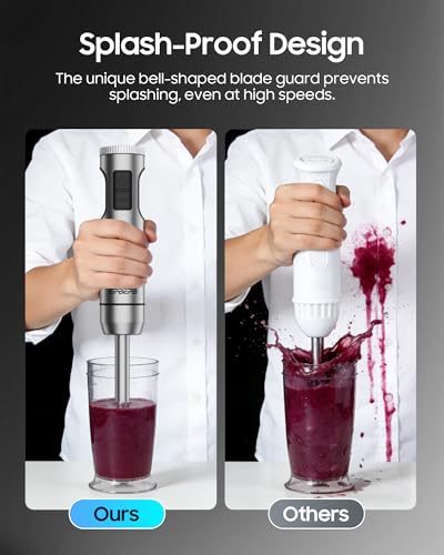 Image of Handheld Immersion Blender, Wired, 11-Speed Adjustable, 1000W Pure Copper Motor, Gift-Box Packaging, Perfect For Smoothies And Soup Mixing, Essential Kitchen Helper
