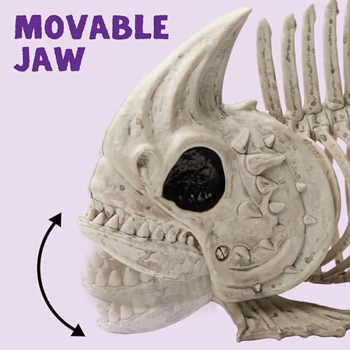 Image of JOYIN 2 PCS 9.5 Halloween Posable Fish Skeleton Decor, Animal Plastic Bones with Posable Joints for Indoor Outdoor Halloween Decorations Party Props, Yard Patio Lawn Garden Props Decor