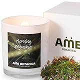 AME BOTANICA Wood Wick Candles That Crackle | Luxury Scented Petrichor Candle β Hand Poured in The USA β Home Decor β Non Toxic Soy Candles β Gift for Men and Women