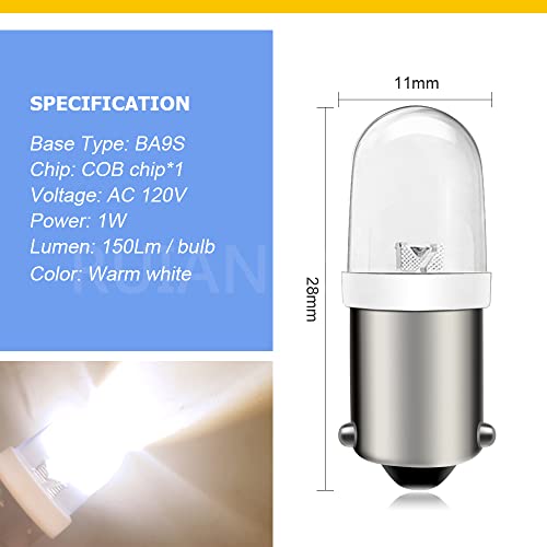 Bombilla LED BA9S 120V Luz Blanca Cálida Pack 4 miniatura 4