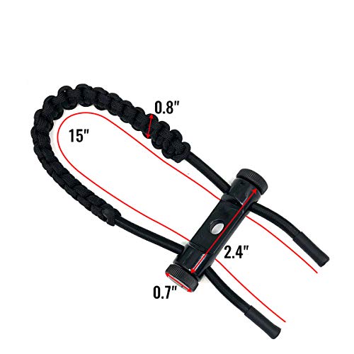 LWANO Archery Bow Wrist Sling 550 Paracord for Compound Bow for Hunting Shooting (Black)